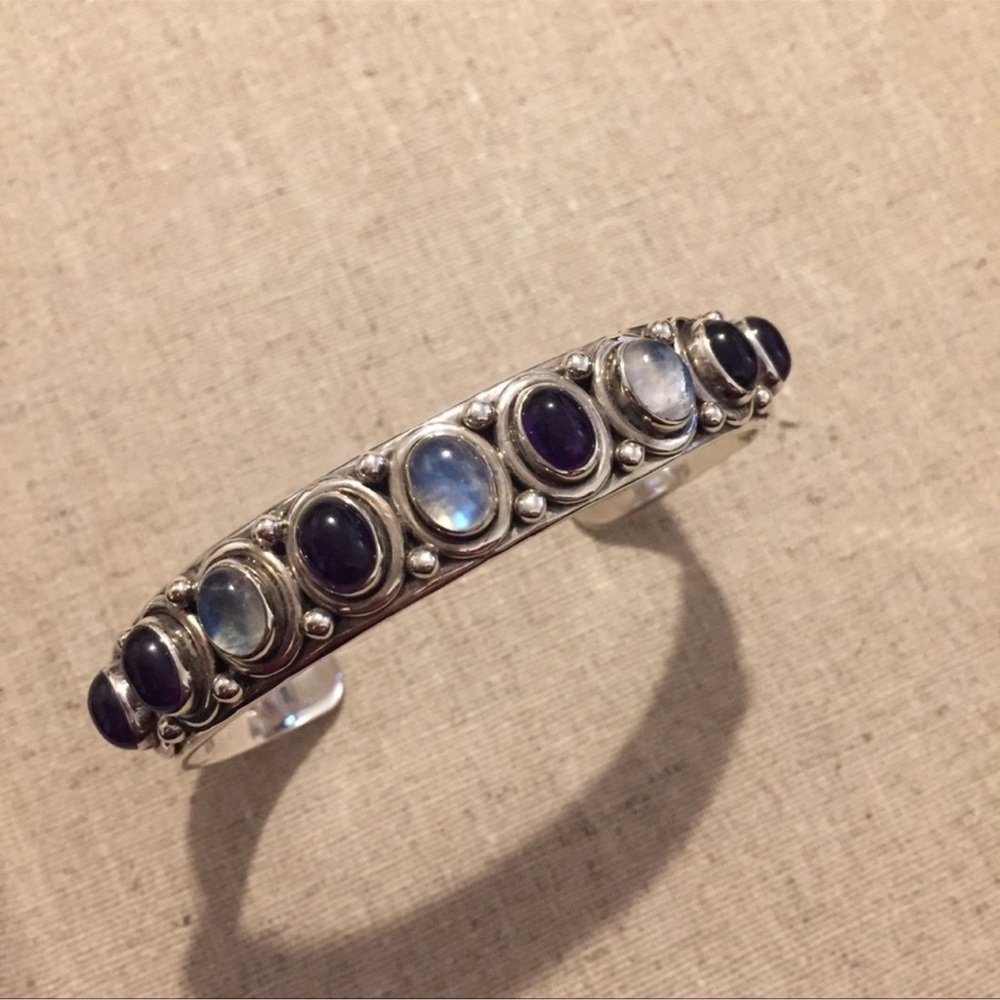 Nicky Butler | Bracelet | Sterling Cuff | Amethyst & Moonstone - Picture 11 of 16